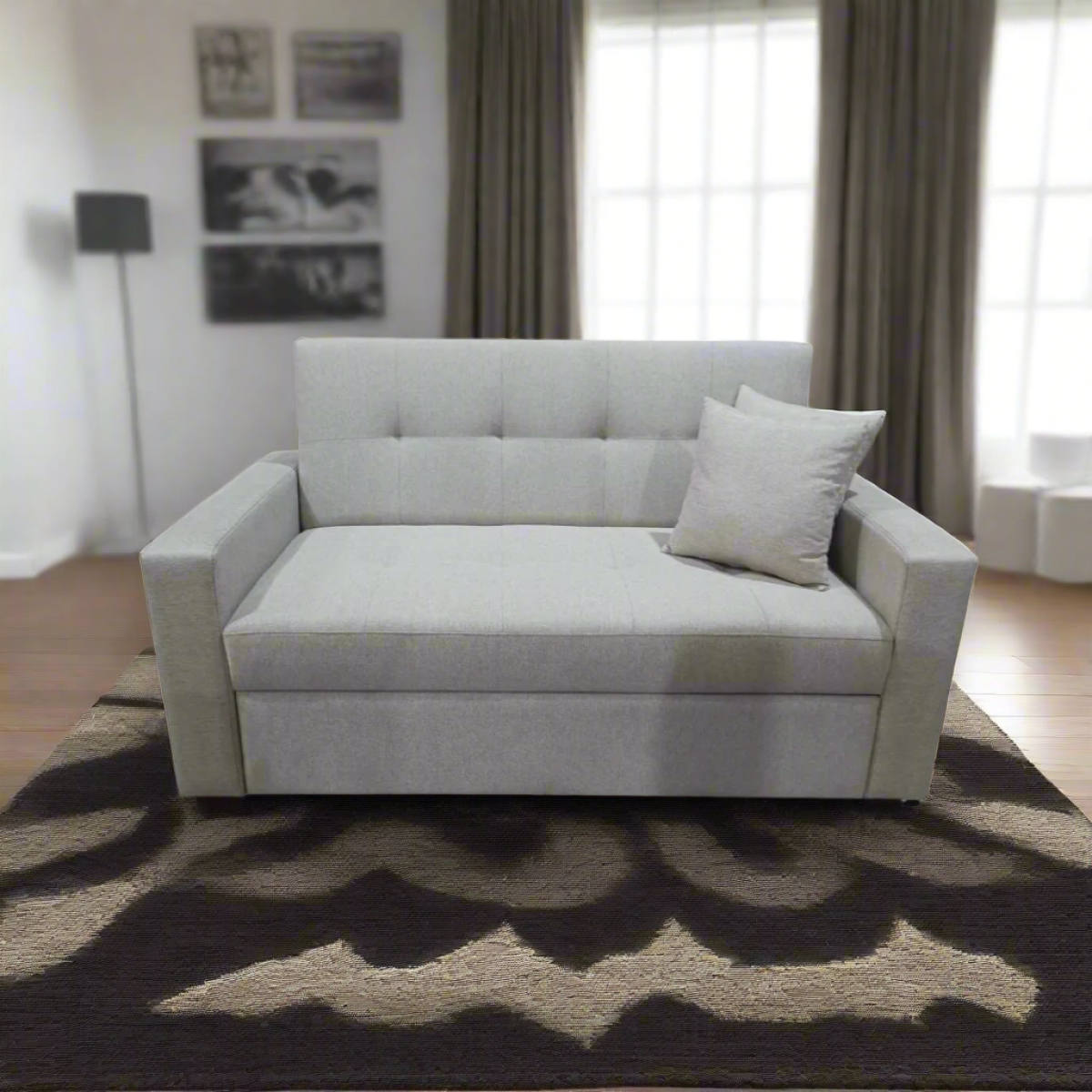 Manx 2-Seater Sofa Bed - Red Beech Wood - HST-080 - Image 1