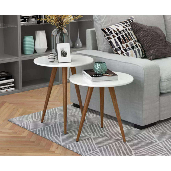 High-quality MDF wood interlocking side table set - OAL-046