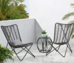 Set of 2 chairs and a table made of rattan -OS-246
