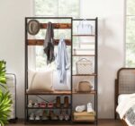Wooden MDF and metal shoe rack - WAF-038