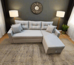 Manx sofa, 2 seater, bed and storage drawer - red beech wood - HST-042