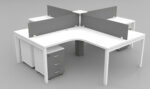 Spanish MDF quad workstation  - CEM-023