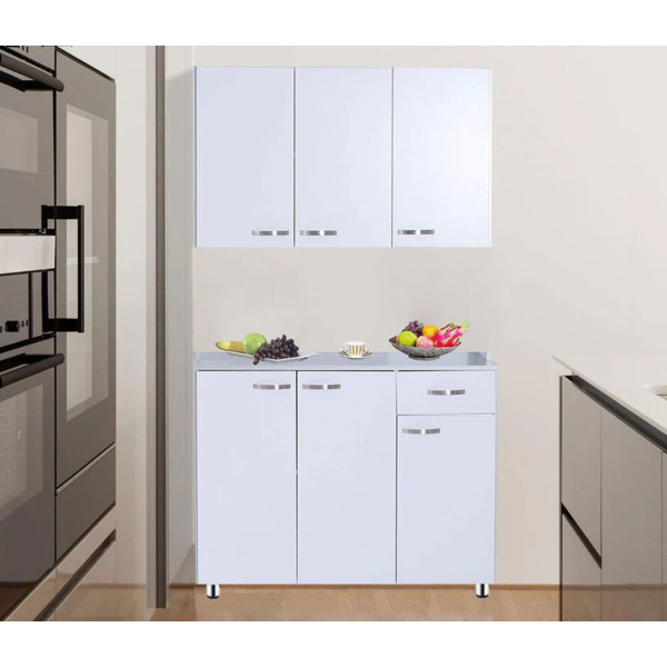 Two-piece kitchen with wood countertops and MDF wood - KYN-005