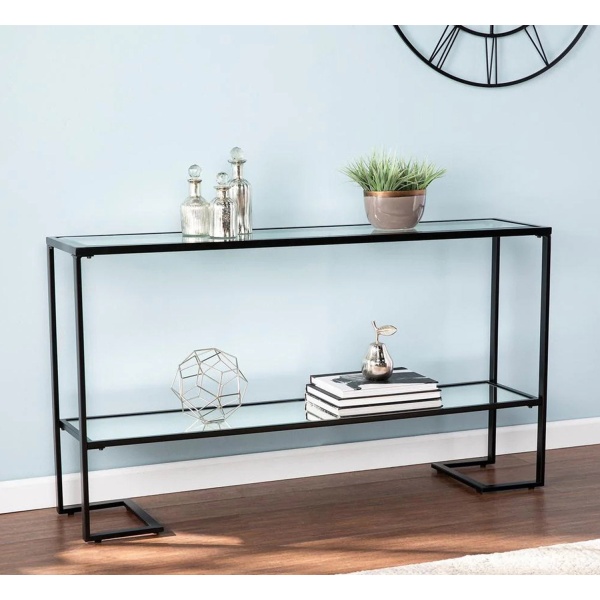 Iron console with electrostatic paint