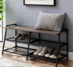 Shoe rack, steel and wood - SRS-029