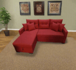 Manx sofa, 2 seater, bed and storage compartment - red beech wood - HST-037