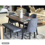 Dining table - 6 pieces of red beech wood and MDF wood table - KYN-194