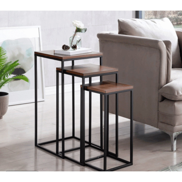 Side table made of MDF wood and metal - WAF-047