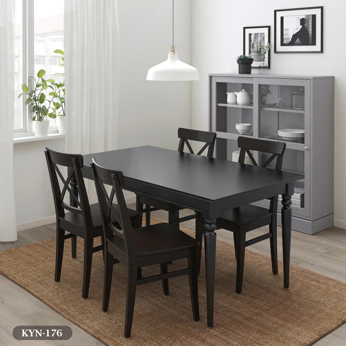 Dining table - 5 pieces of high quality beech wood - KYN-176 - Image 1