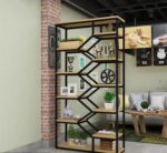 Steel and wood wall display unit - SRS-008