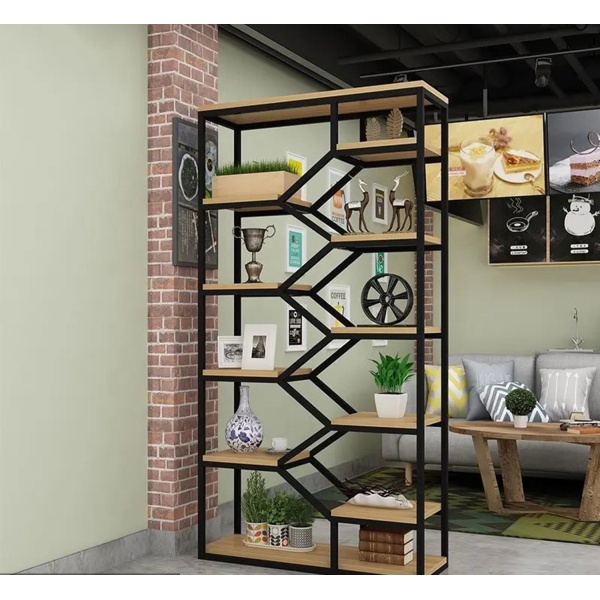 Steel and wood wall display unit - SRS-008