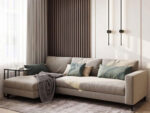 Beech wood corner with linen or velvet fabric - KYN-030
