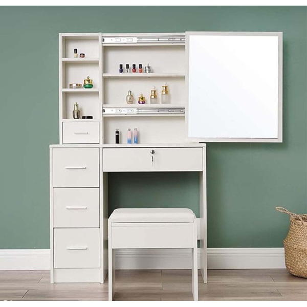 High quality MDF wood dresser with pouf - OSM-050
