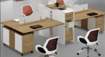 Quad workstation  made of Spanish MDF wood - CEM-011