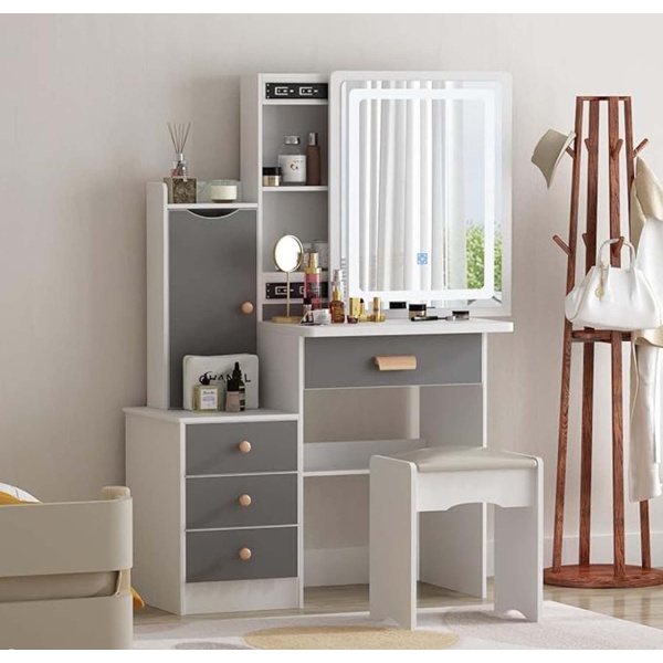 High quality MDF wood dresser with pouf - OSM-036