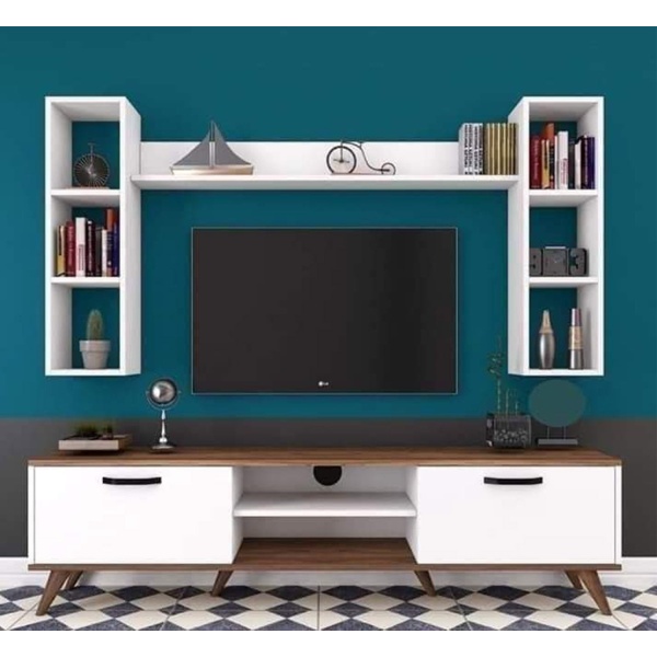 TV table with additional units made of high-quality MDF wood - HFS-009