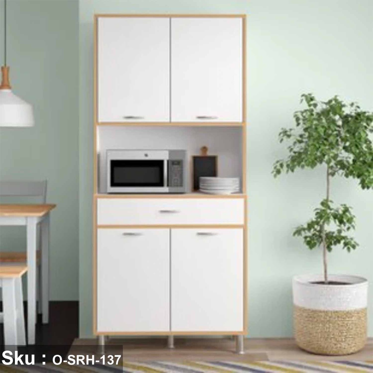 Multi-use cupboard kitchen unit, high quality MDF wood - O-SRH-137 - Image 1