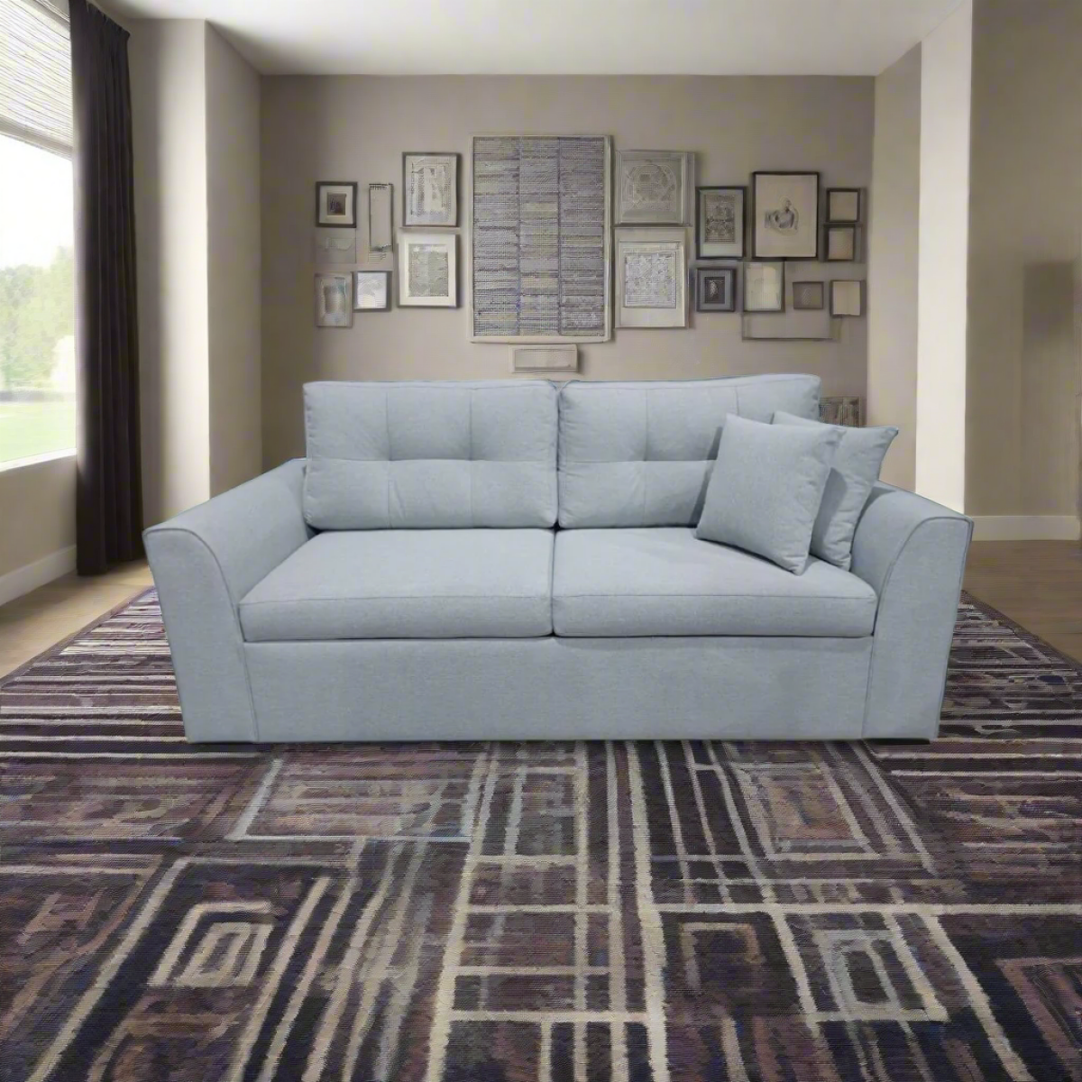 Modern mobile fixed sofa - red beech wood - HST-121 - Image 1