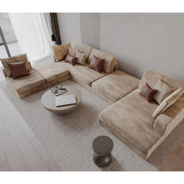 Beech wood corner with linen or velvet fabric - KYN-043