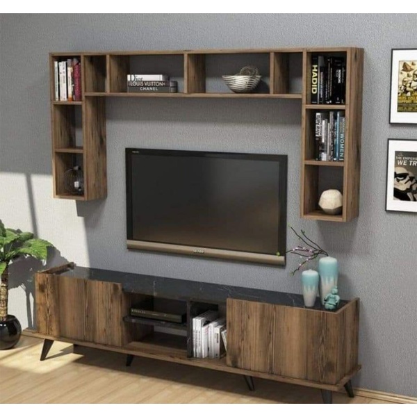 TV table with additional units made of high-quality MDF wood - HFS-119