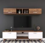 TV table with additional units made of high-quality MDF wood - HFS-129