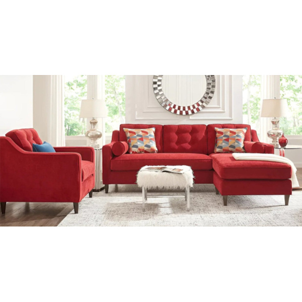 Beech wood sofa and chair with linen or velvet fabric - KYN-065