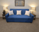 Manx 3-seater sofa bed with swivel back - red beech wood - HST-020