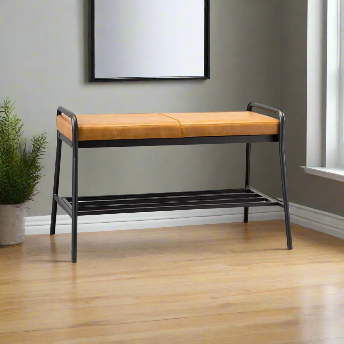 Metal and leather shoe cabinet - LUS-153 - Image 1