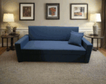 Manx 3-seater sofa bed with swivel back - red beech wood - HST-024