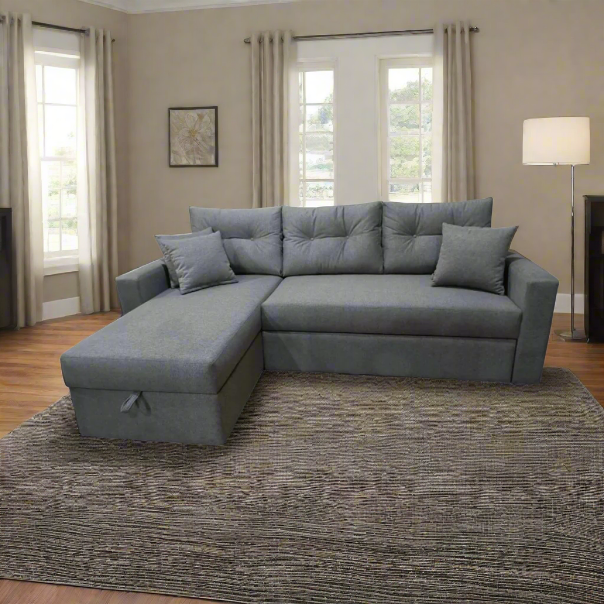 Manx sofa, 2 seater, bed and storage drawer - red beech wood - HST-038 - Image 1
