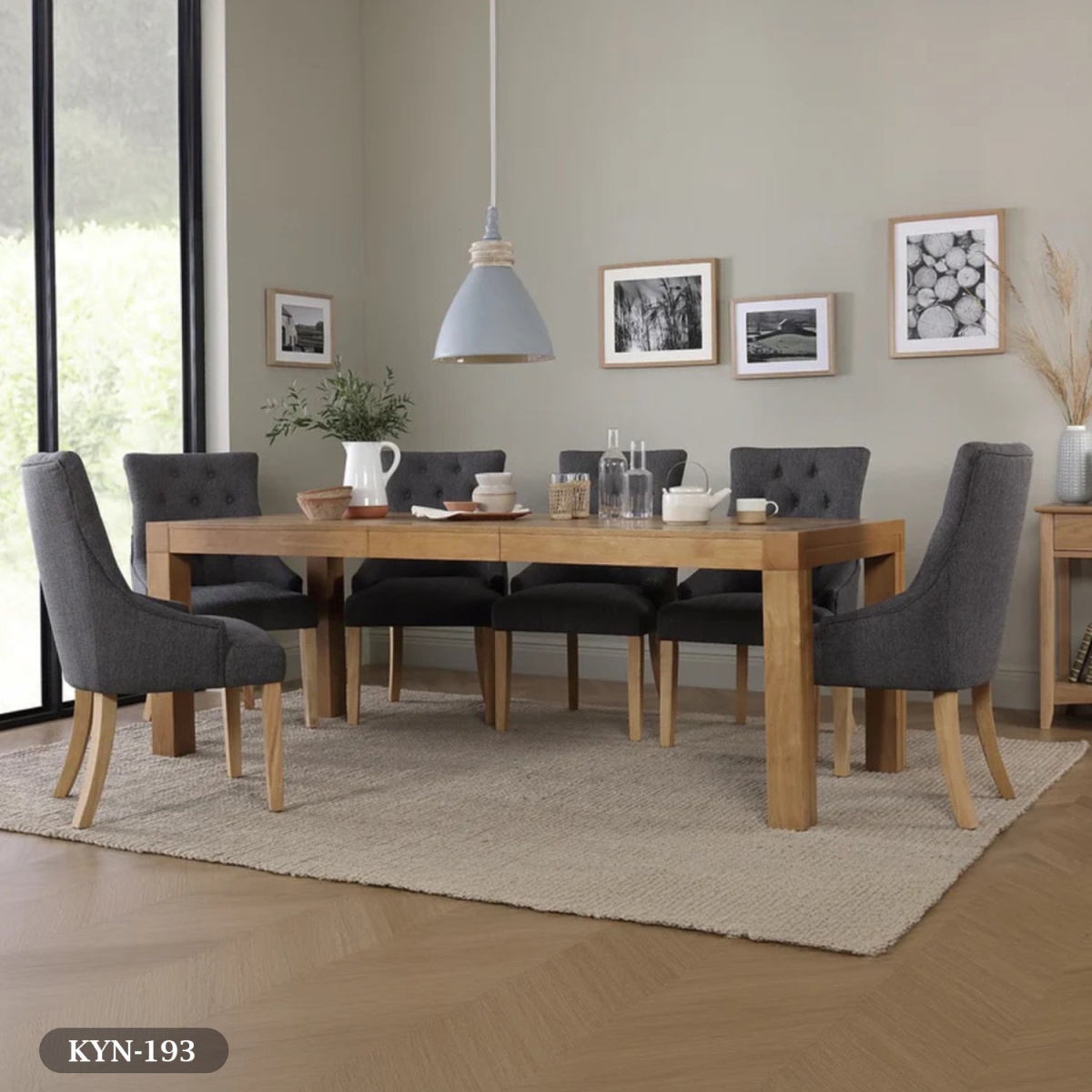 Dining table - 7 pieces of high quality beech wood - KYN-193 - Image 1