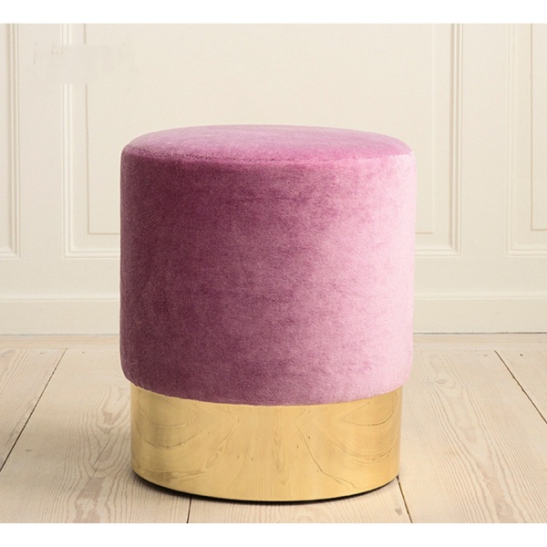 Pouf Rio Plush Fabric - Pink
