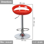 Tori Hydraulic Bar Stool - Red - Image 3