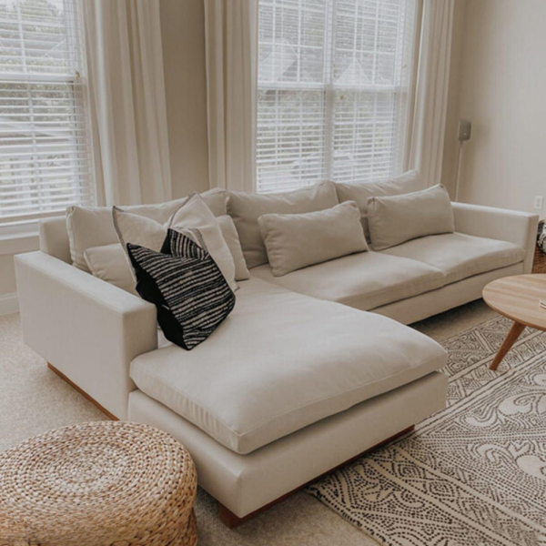Beech wood corner with linen or velvet fabric - KYN-074