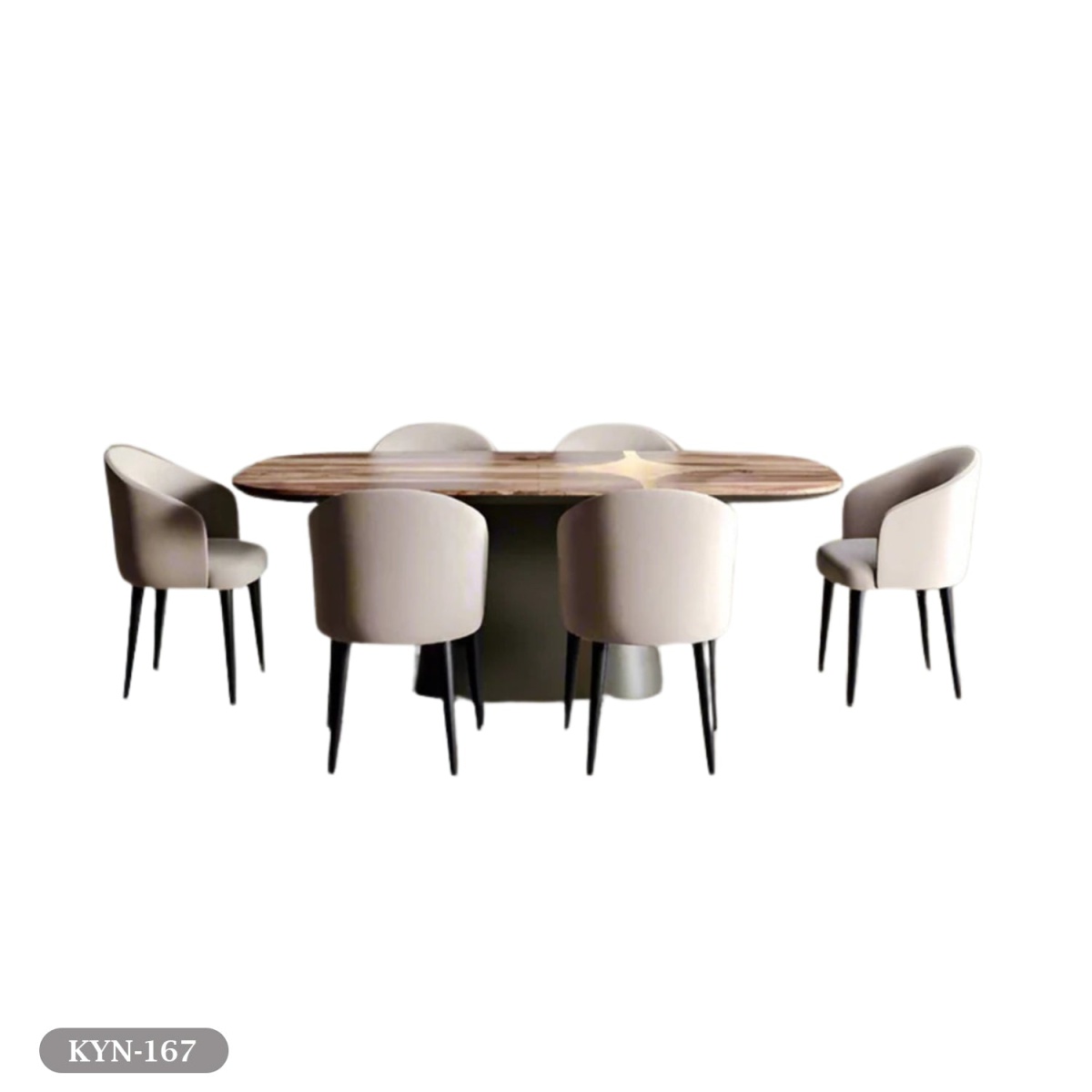 Dining table - 7 pieces, wooden counter - HBL surface - KYN-167 - Image 2