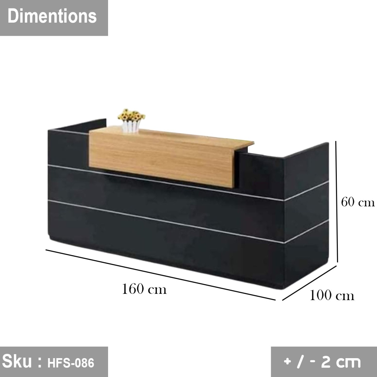 High quality MDF wood reception desk - HFS-086 - Image 3