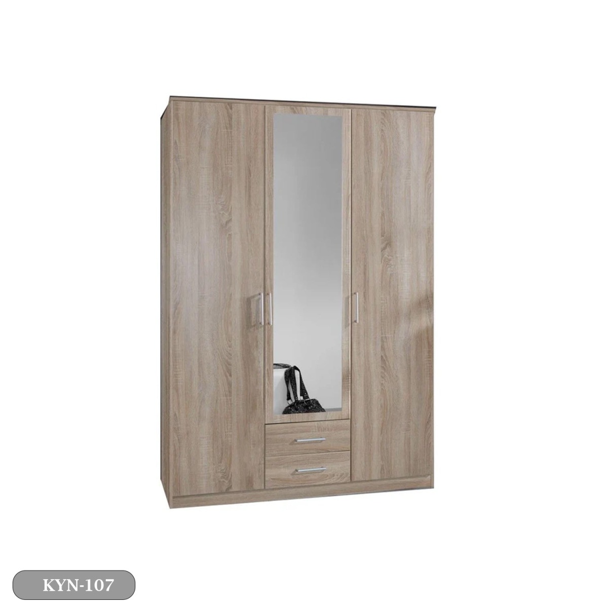 MDF wood wardrobe with melamine layer - KYN-107 - Image 2