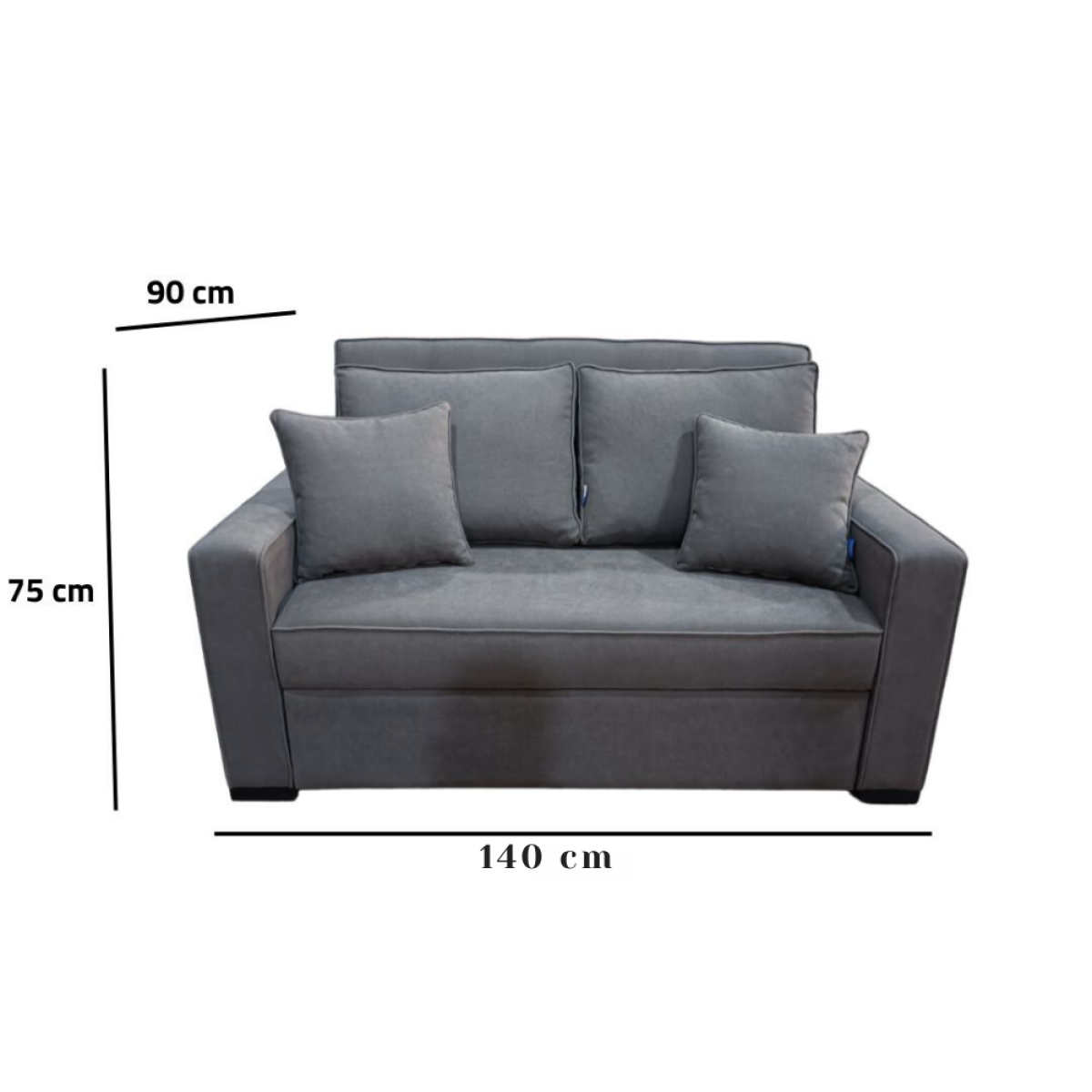 Manx 2-Seater Sofa Bed - Red Beech Wood - HST-083 - Image 3