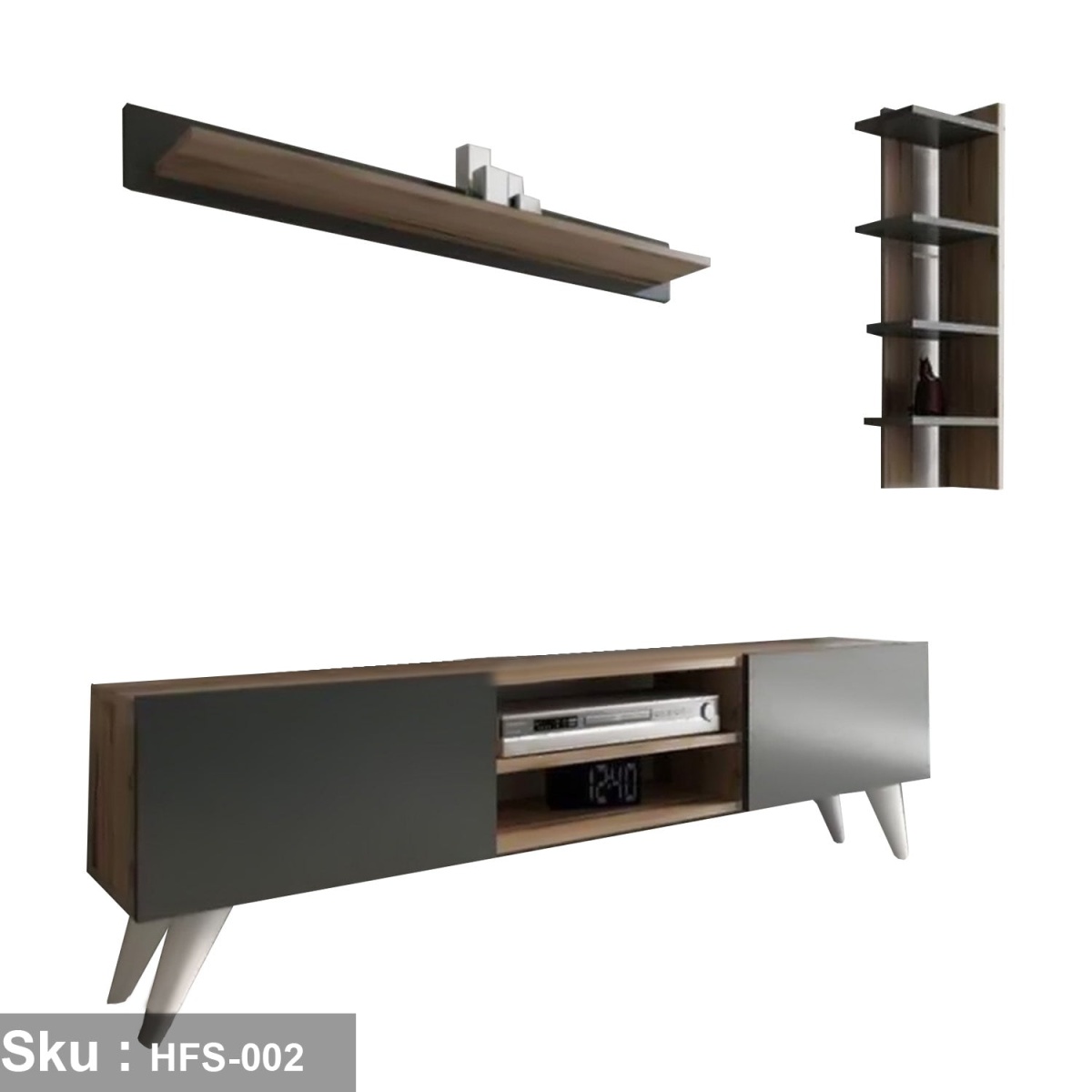 TV table with additional units made of high-quality MDF wood - HFS-002 - Image 2