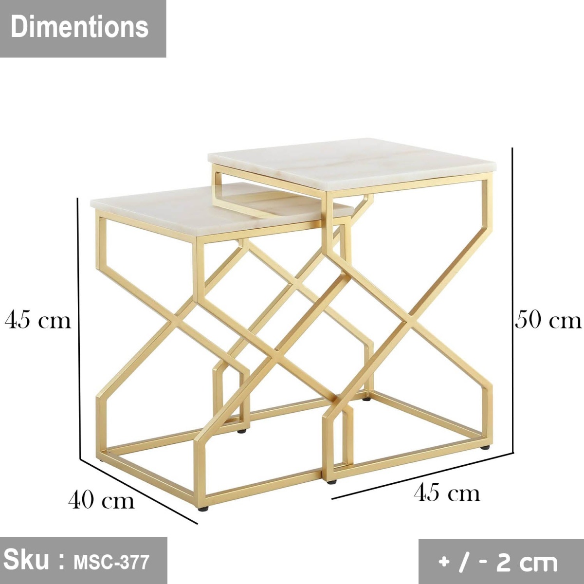 Ashley side table, iron, electrostatic paint - Image 2