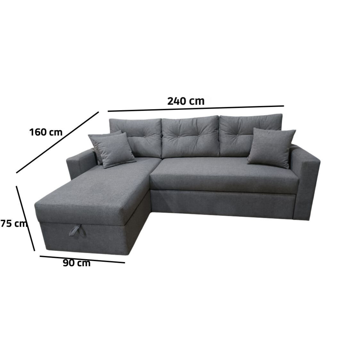 Manx sofa, 2 seater, bed and storage drawer - red beech wood - HST-038 - Image 3