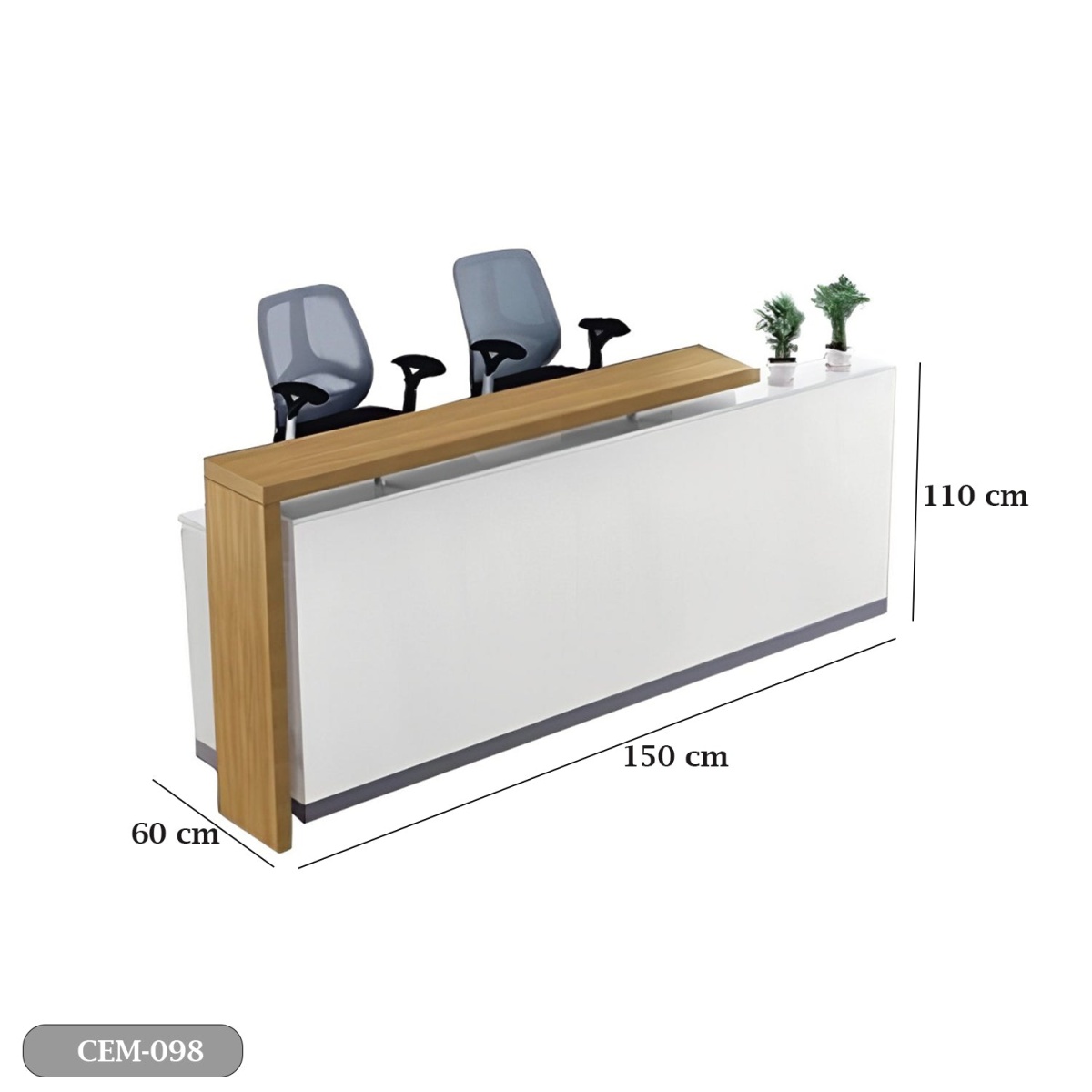 Reception desk - Reception Counter - Spanish MDF wood - CEM-098 - Image 3