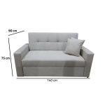 Manx 2-Seater Sofa Bed - Red Beech Wood - HST-080 - Image 3