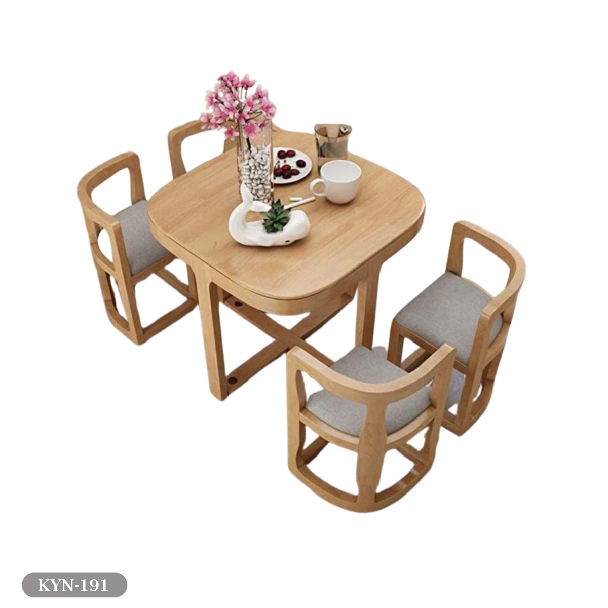 Dining table - 5 pieces of high quality beech wood - KYN-191 - Image 2