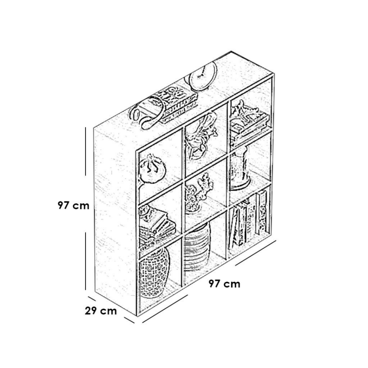 Beige MDF Bookcase - 97x97x29 cm - OSM-531 - Image 2