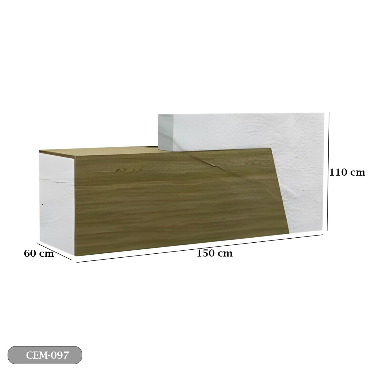 Reception desk - Reception Counter - Spanish MDF wood - CEM-097 - Image 3