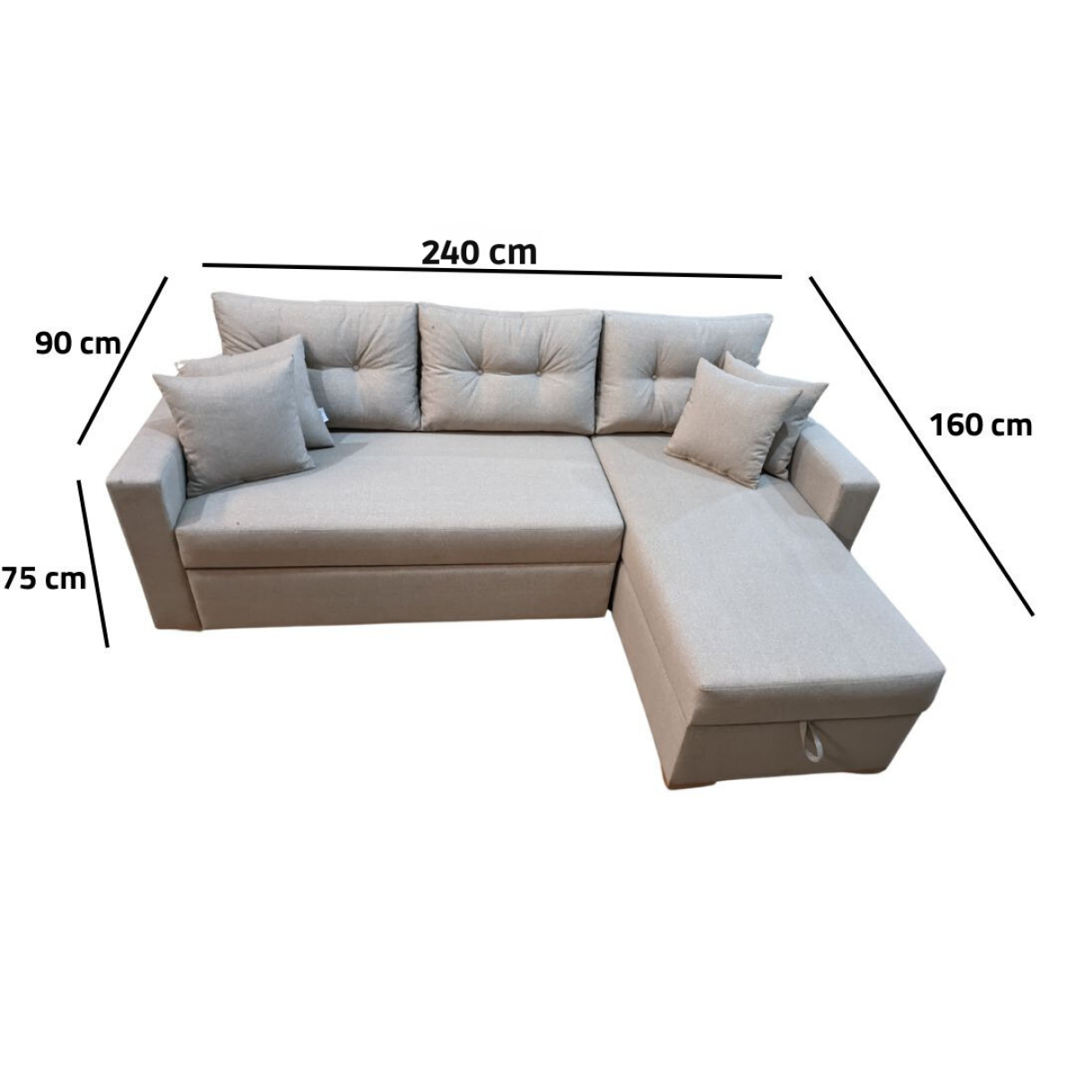 Manx sofa, 2 seater, bed and storage drawer - red beech wood - HST-042 - Image 3