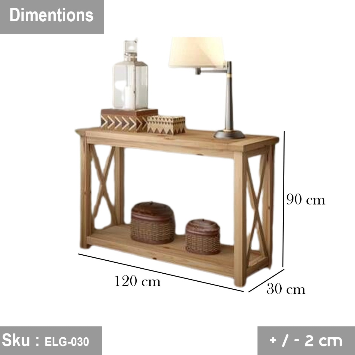 Natural wood console - 120X 90 - ELG-030 - Image 3
