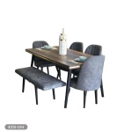 Dining table - 6 pieces of red beech wood and MDF wood table - KYN-194 - Image 2