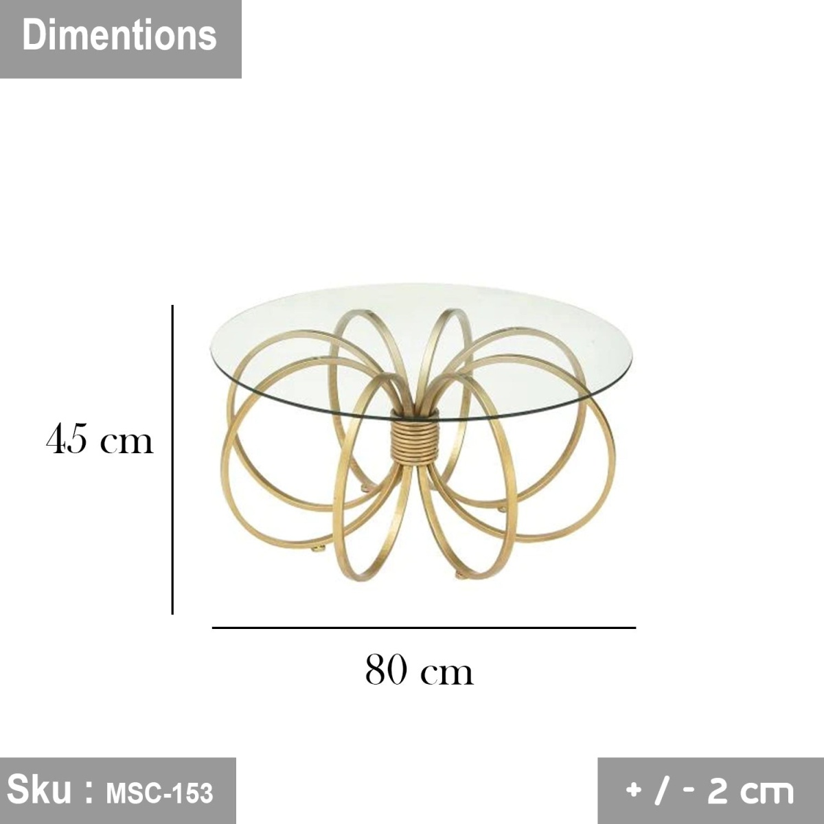 Isn't the coffee table 80 * 45 glass? - Image 2